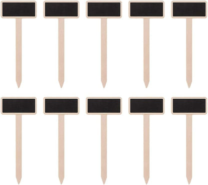 Exceart Mini Wooden Chalkboard Plant Labels Wooden Plant Markers Tags Nursery Garden Labels Planter Pot Markers Stakes for Home Gardening Supplies 40pcs