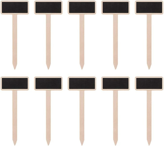 Exceart Mini Wooden Chalkboard Plant Labels Wooden Plant Markers Tags Nursery Garden Labels Planter Pot Markers Stakes for Home Gardening Supplies 40pcs