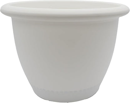 The HC Companies Sevilla Flower Planters - Outdoor & Indoor Planter - Round Self Watering Plant Pots for Herbs & More (12”, White, Pack of 1)