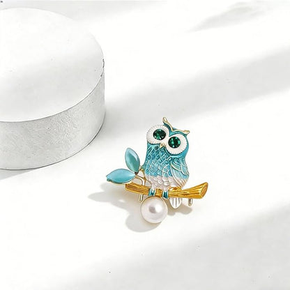 Rhinestone Owl Brooch Pin for Women Cute Big Cartoon Cat Eye Stone Owl Bird Brooch Unique Double Owl Brooch Pin Clothes Bag Hat Dress Jewelry
