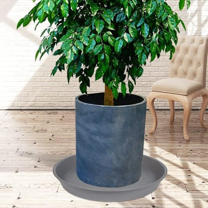 6 Pack Plant Saucer Tray, 4 6 8 10 12 15 16 18 20 inch Plant Saucers for Indoors, Durable Plastic Flower Plant Water Drip Trays Round, Pot Saucers, Plant Trays for Pots (4", Gray)