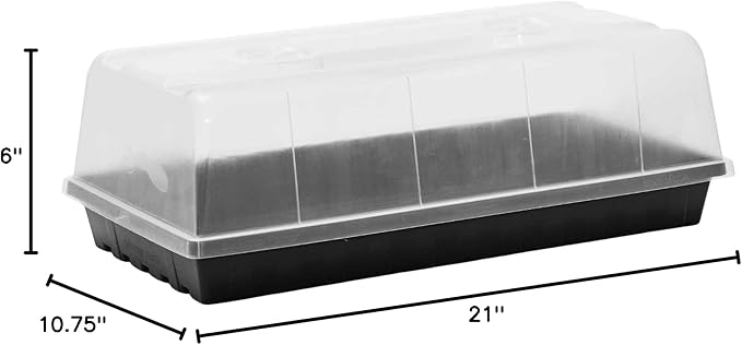 Bootstrap Farmer 1020 Trays w/Humidity Dome Extra Strength, 5 Pack, for Seed Starting Plant Propagation Germination Tray No Holes Fodder System Starter