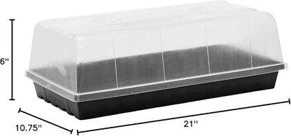 Bootstrap Farmer 1020 Trays w/Humidity Dome Extra Strength, 5 Pack, for Seed Starting Plant Propagation Germination Tray No Holes Fodder System Starter