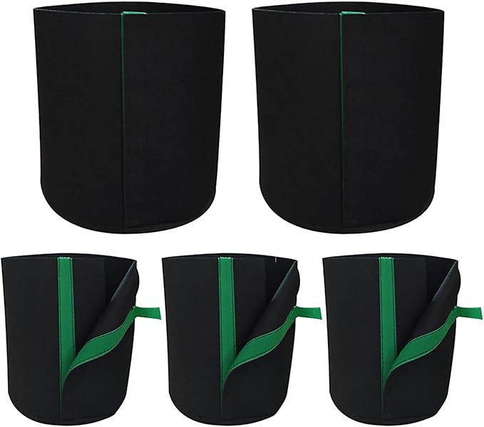 5Pcs Grow Bag, 1/2Gallon Fabric Raised Garden Bed Reusable Large Plant Pots Cloth Raised Garden Bed Rectangle Durable Fabric Raised Planting Bed Fabric Containers Planting Bag