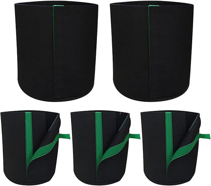 5Pcs Grow Bag, 1/2Gallon Fabric Raised Garden Bed Reusable Large Plant Pots Cloth Raised Garden Bed Rectangle Durable Fabric Raised Planting Bed Fabric Containers Planting Bag