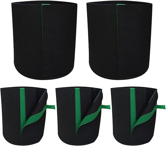 5Pcs Grow Bag, 1/2Gallon Fabric Raised Garden Bed Reusable Large Plant Pots Cloth Raised Garden Bed Rectangle Durable Fabric Raised Planting Bed Fabric Containers Planting Bag