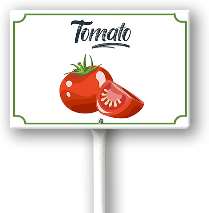 Boylee Vegetable Signs With Stake Tomato Garden Signs For Vegetables Herb Garden Signs Garden Name Stakes For Plants 8x12inch Outdoor Indoor Herbs Flowers Potted Plants