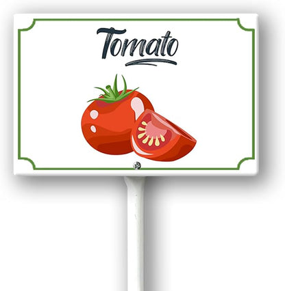 Boylee Vegetable Signs With Stake Tomato Garden Signs For Vegetables Herb Garden Signs Garden Name Stakes For Plants 8x12inch Outdoor Indoor Herbs Flowers Potted Plants