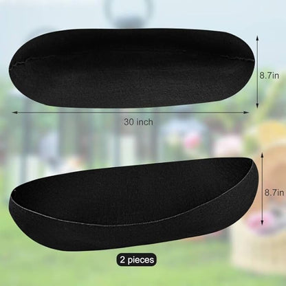 2PCS 30 Inch Window Box Liner Fabric Planter Basket Liner Trough Planter Insert Liner Black Hanging Flower Basket Liners Non-Woven Felt Plant Liner for Planters Fence Garden - Avoid Bird Nesting