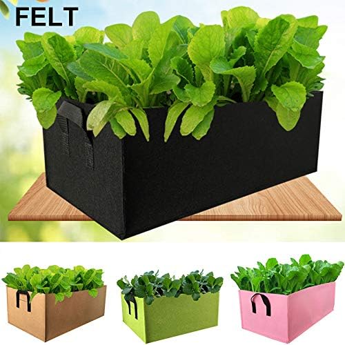 VALINK Garden Grow Bag, Felt Plants Growing Bag, Rectangle Planting Bag, Non-Woven Container Pot Planter Pouch Flowers Root Grow Bags for Outdoor Indoor Garden Vegetables