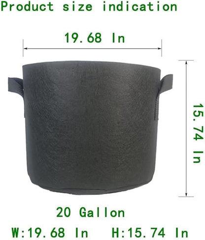 WEIFENG 3-Pack 20 Gallon Grow Bags with Handles, Heavy Duty Fabric Pots for Potatoes, Fruit Trees, Large Plants