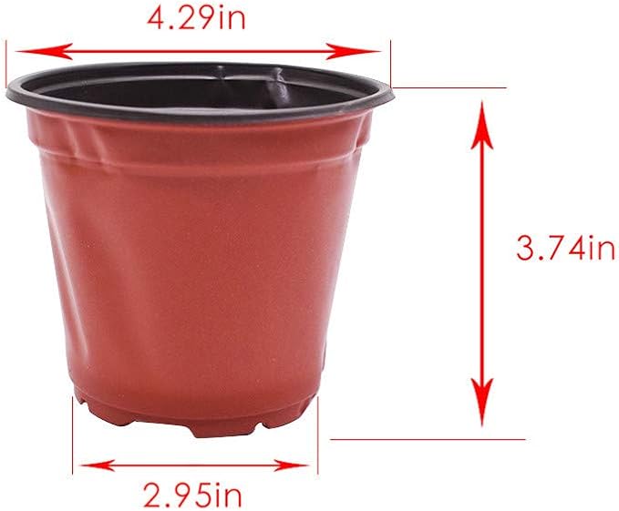 4.3" Seedling Pots Plastic Plant Pots Nursery Pots Plant Container Suit for Seeds Germination, Succulents Planting, Seeds Starting 100Pcs