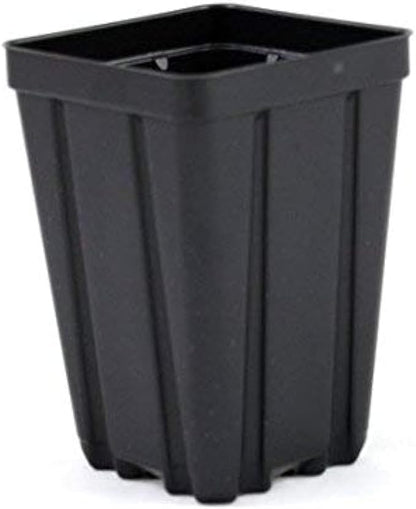 Grower's Solution Square Greenhouse Pots 3.5 inch x 5 inch- Black - Plastic - Deep - Qty 50