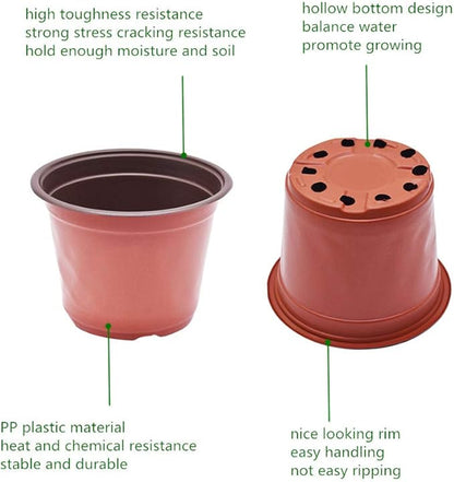 6.3" Seedling Pots Plastic Plant Containers Fit for Seeds Germination, Succulents Planting, Seeds Starting 100 Pcs