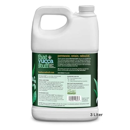 OMRI Listed Soil Conditioner & Input Material Wetting Agent | 97% Yucca Schidigera Extract with Citric & Humic Acids | Boosts Water Penetration, Plant Health | Eco-Friendly | 3 Liter