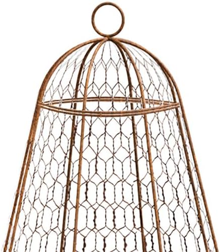 Panacea Rustic Wire Garden Cloches, Set of 6 – 20" H x 12" Dia Plant Protectors – Metal Chicken Wire Dome with 4-Leg Base – Durable Outdoor Garden Cloches for Shrubs, Flowers & Vegetables