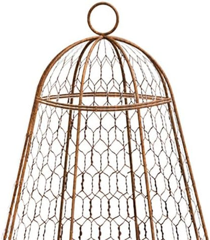 Panacea Rustic Wire Garden Cloches, Set of 6 – 20" H x 12" Dia Plant Protectors – Metal Chicken Wire Dome with 4-Leg Base – Durable Outdoor Garden Cloches for Shrubs, Flowers & Vegetables