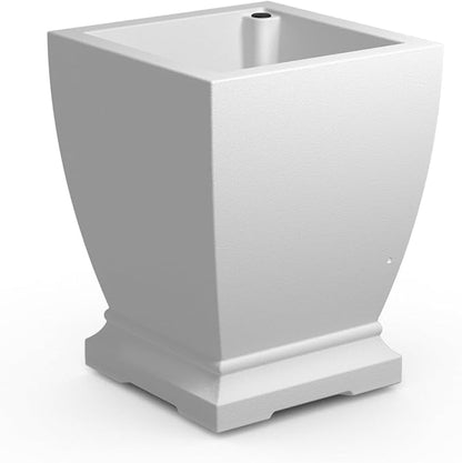 Mayne Inc. Acadia 18in Planter - White - 14.5in x 14.5in x 18in - Polyethylene Planter with Built-in Water Reservoir (5915-W)