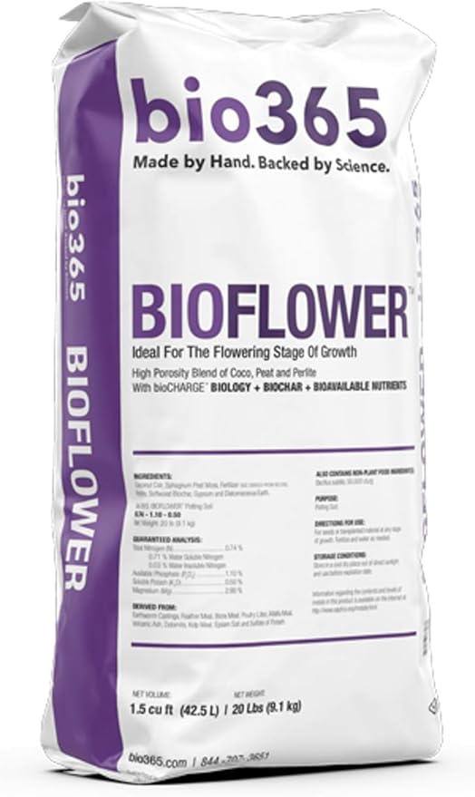 BIOFLOWER - 1.5cu ft - Bag - Blend of Fine Coir, Coarse Peat, & Super Coarse Perlite