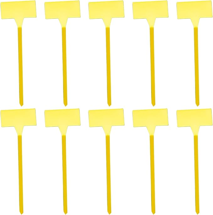 10pcs Plant Labels Long 12 Inch Plant Tags Plastic Plant Markers for Outdoor Plants, Garden Labels Outdoor Waterproof Plant Tags and Labels for Garden Yellow