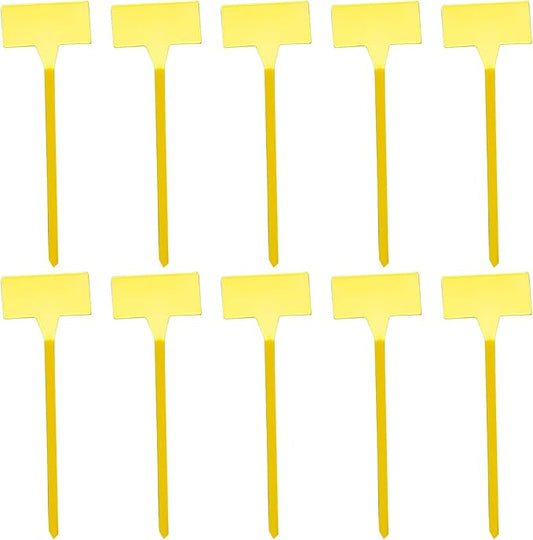 10pcs Plant Labels Long 12 Inch Plant Tags Plastic Plant Markers for Outdoor Plants, Garden Labels Outdoor Waterproof Plant Tags and Labels for Garden Yellow