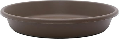 The HC Companies Flower Pot Saucers - Plastic Plant Saucer for Outdoors & Indoors - Traditional Design Plant Pot Trays for Water Drainage - Durable & Stylish Round Plant Tray (10-inch Chocolate)