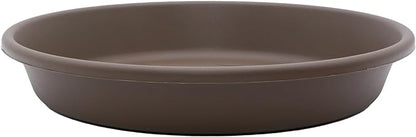 The HC Companies 17.5 Inch Round Plastic Classic Plant Saucer - Indoor Outdoor Plant Trays for Pots - 17.5"x17.5"x3" Chocolate