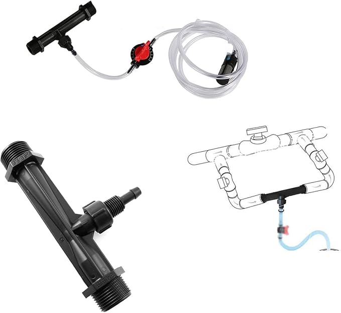LQ Industrial 3/4Inch Black Irrigation Venturi Fertilizer Injector Agriculture Irrigation Device Tool