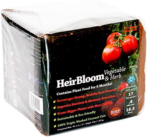 SuperMoss (01100 HeirBloom Vegetable & Herb Soil with Fertilizer, Mini Bale (0.6 ft3)