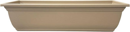 The HC Companies 24 Inch Mojave Window Planter Box with Drainage Holes, Lightweight UV-Resistant Plastic Outdoor Planters, 2-Pack Flower Box for Garden & Home Decor, Sandstone