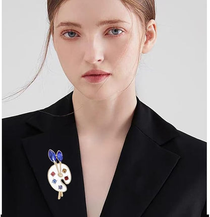 ONLYJUMP Painter Palette Brooch Pin for Women Girls Dainty Colorful Paint Palette Brush Artist Painter Lapel Pin Gift Jewelry Art Teacher Hat Bag Suit Tie Birthday Xmas Badges Painting Lovers Jewelry Gift