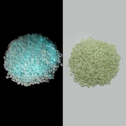 HappyFiller Blue Glow in The Dark Crushed Sand Broken Glass Pieces Crush Terrarium Rocks Stones for Home Centerpieces,Crafts,Resin Arts,Plants Decoration,Vase Fillers,Candle Holder Decor,1.3 LB