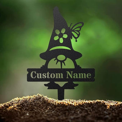 RealSteel Custom Gnome Plant Markers – Small Metal Garden Stakes for Herbs, Fruits & Vegetables | Weatherproof Seed & Plant Labels for Outdoor Gardens, Greenhouse & Farmhouse Decor | Type 1