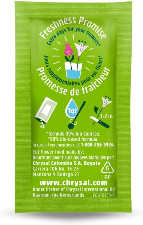 Chrysal Flower Boost – Clear Flower Food Packets for Flower Arrangements & Bouquets – Floral Supplies for Fresh Flowers – Fresh Flower Arrangements Supplies (10g - 100 Ct)