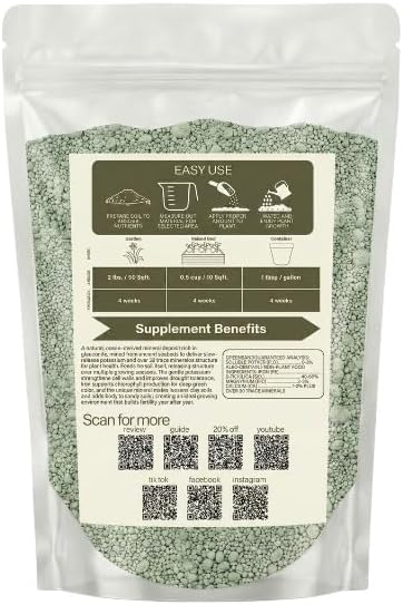 Old Cobblers Farm Greensand Fertilizer Soil - Lawns, Gardens, Trees, Shrubs, Container Plants - Organic, Sustainable Soil Improvement (5 lbs | 10 lbs | 15 lbs | 20 lbs) (20lbs)