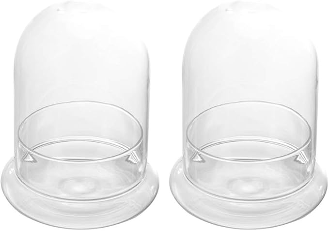 DOITOOL Glass Cloche Dome Bell Jar with Airhole and Base: 2 PCS Glass Terrarium Planter Container Decorative Clear Terrarium Planter for Plants, Collectibles, 4.2 X 4.2 X 6.7 Inches
