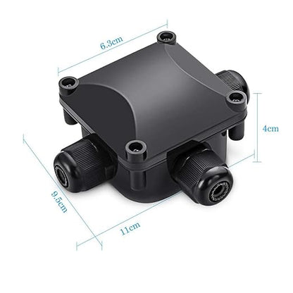 Waterproof Junction Box, IP68, 3-Way Outdoor Cable Connectors,Outdoor/External Electrical Light Junction Box Ø 6mm-10.2mm (3 Pack)
