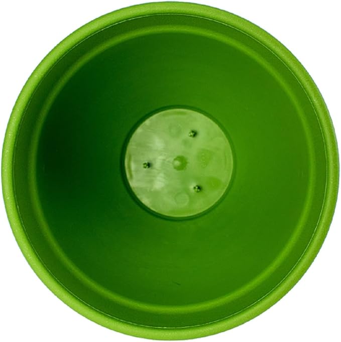 The HC Companies Rings Flower Planter - Self Watering Plant Pots for Herbs & More - Round Lightweight Outdoor & Indoor Planter (8” Green, Pack of 1)