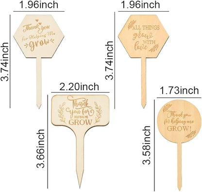 Plant Labels for Outdoor Garden Waterproof Wood Herb Plant Markers for Indoor Plants Signs Decor for Pots Funny Plant Tags Novelty Plant Lover Gifts for Women House Plant Accessories Gifts Ideas