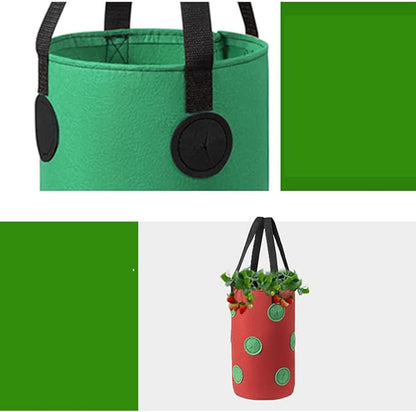 Ulalaza 2 PCS 13 Hole Strawberry Bags with Holes at The Bottom Hanging Planting Bags Hanging Strawberry Planting Bags 3 gallons 20cm*35cm/7.8inch*13.7inch