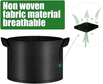 5-Packs 5 Gallon Plant Grow Bags, Heavy Duty Thickened Nonwoven Fabric Pots with Handles,Garden Grow Bags, Heavy Duty Gardening Planter bag for Vegetables Flowers Fruits, Black,Set of 5 (5gallon)
