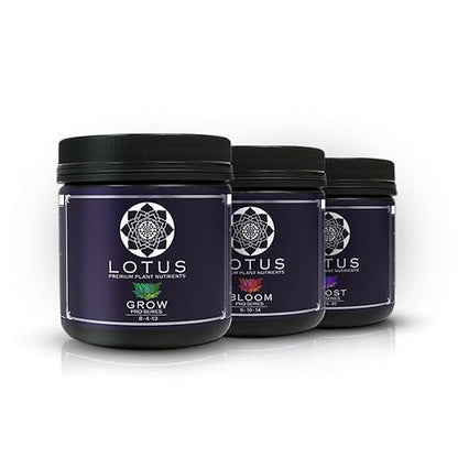 Lotus Nutrients Starter Kit (Bloom, Boost, and Grow) - Most Advanced Plant Nutrients and Bloom Booster - Powder Plant Fertilizer for Soil, Coco Coir, Hydroponics - Plant Food for Any Medium