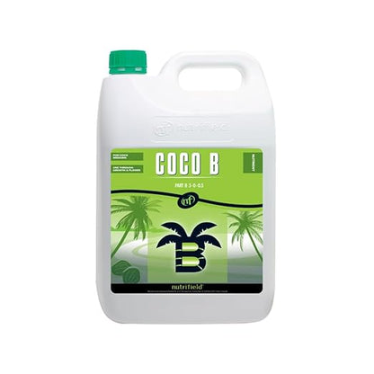 Nutrifield Liquid Fertilizer 5 Liter A 1-4-2 & B 3-0-0.5 Plant Food 2 Part Base Nutrients Veg and Flower Indoor Outdoor Hydroponic Coco Coir Garden Plant Soil Nutrient (5 Liter)
