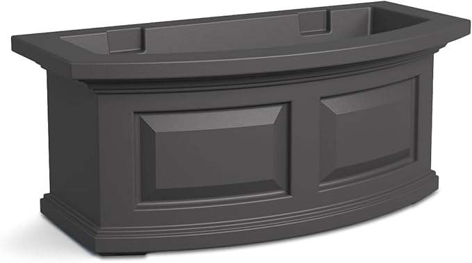 Mayne Nantucket 2-Foot Window Box – Self-Watering, Weather-Resistant Planter for Flowers – Durable Design for Outdoor Use, Perfect for Windows