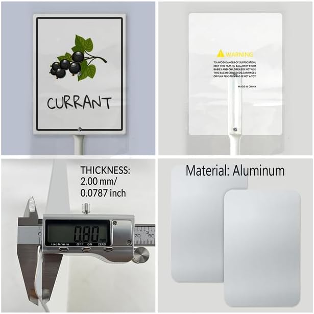Currant Marker Yard Sign with Stakes 7in×8.8in, Sturdy Aluminum Yard Signs, Plant Markers for Vegetable Flowers Plants, Plant Labels Sign, Outdoor Garden Stakes Supplies for Plant