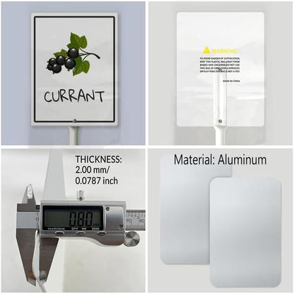 Currant Marker Yard Sign with Stakes 7in×8.8in, Sturdy Aluminum Yard Signs, Plant Markers for Vegetable Flowers Plants, Plant Labels Sign, Outdoor Garden Stakes Supplies for Plant