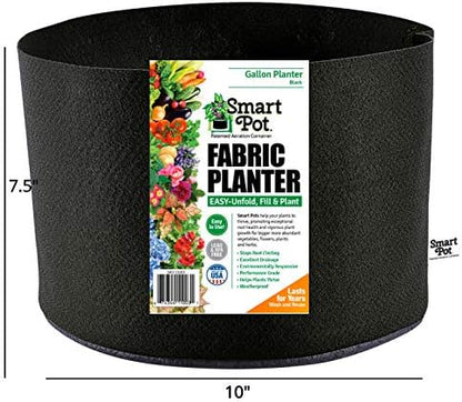 Smart Pots 3-Gallon Smart Pot Soft-Sided Container, Black