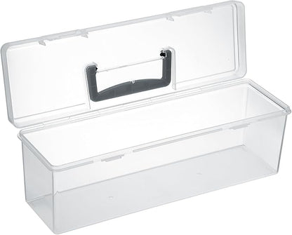 Kokone Plastic Clear Seed Storage Organizer Box with Handle, Portable Seed Bin with Lock, Transparent Seed Saving Box with Lid, Seed Container Seed Packet Storage Organizer