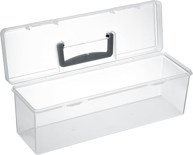 Kokone 2 Pack Plastic Clear Seed Storage Organizer Box with Handle, Portable Seed Bin with Lock, Transparent Seed Saving Box with Lid, Seed Container Seed Packet Storage Organizer