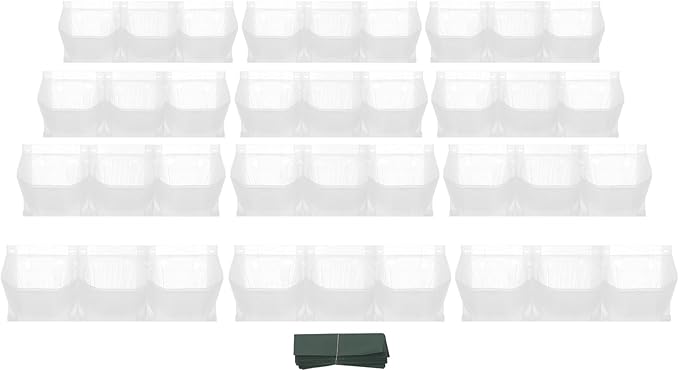 Vertical Wall Planter, Stackable Wall-Mounted Planter Indoor Outdoor w/36 Plastic Pots Living Wall Garden w/36 Non-Woven Fabrics Vegetable Hanging Pocket Holder Flowerpot (White)